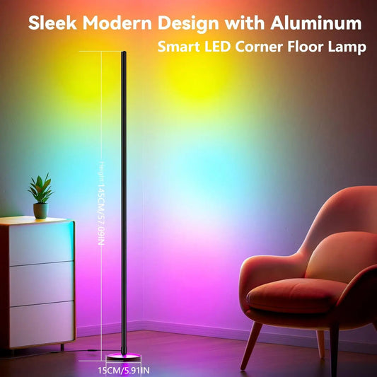 Corner Floor Lamp RGB IC Light with APP and Remote Control